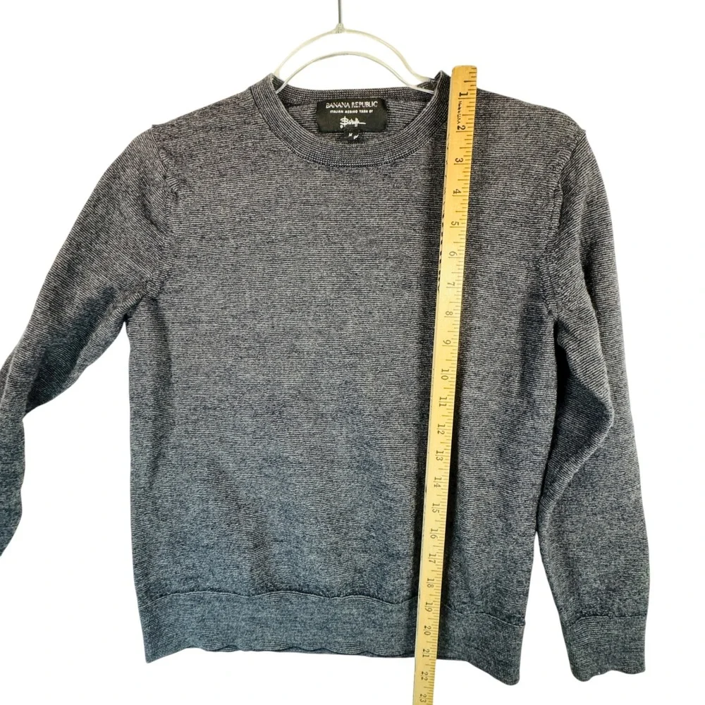 Banana Republic Italian‎ Merino Wool Sweater Navy Heather Medium